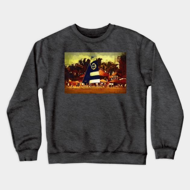 Sailboat At The Resort Crewneck Sweatshirt by KirtTisdale